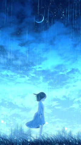 Alone Anime Girl Pc iPhone Wallpaper Image 1080x1920px