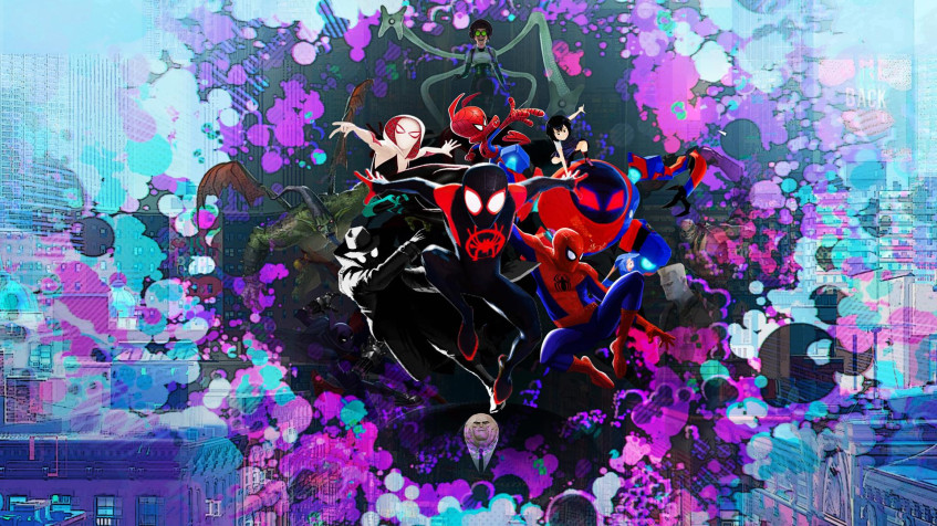 Spider Man Into The Spider Verse Full HD 1080p Wallpaper 1920x1080px