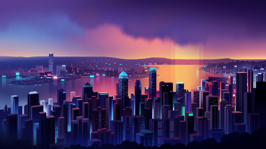 Neon City 4k UHD Wallpaper 3840x2160px