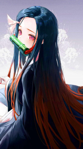 Nezuko Phone Background 1080x1920px