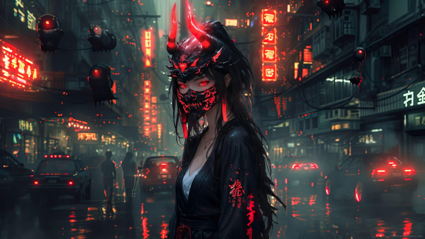 Oni Girl 4k UHD Wallpaper 3840x2160px