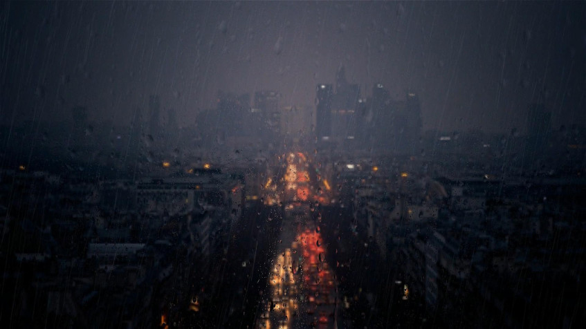 City Rain Full HD 1080p Wallpaper 1920x1080px