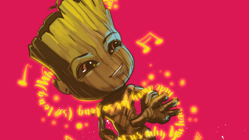 Baby Groot Desktop Wallpaper 2000x1125px