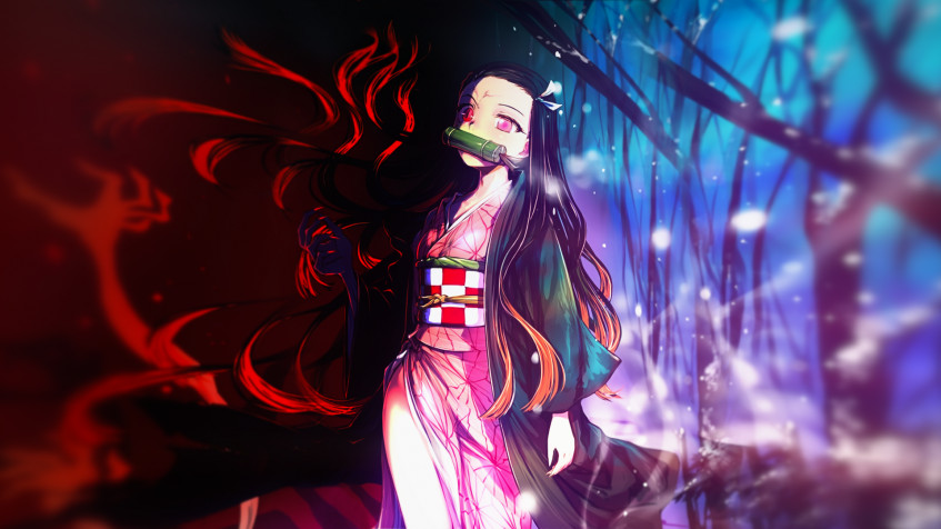 Nezuko Full HD 1080p Wallpaper 1920x1080px