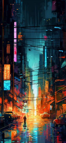 Cyberpunk Mobile Background 1183x2560px