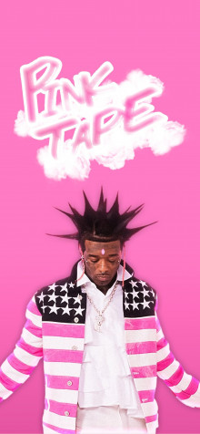 Pink Tape iPhone Background Image 1080x2336px