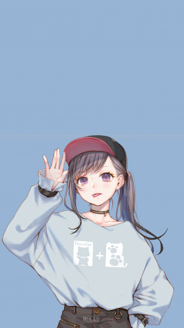 Anime Girl With Cap iPhone Wallpaper Image 1688x3000px