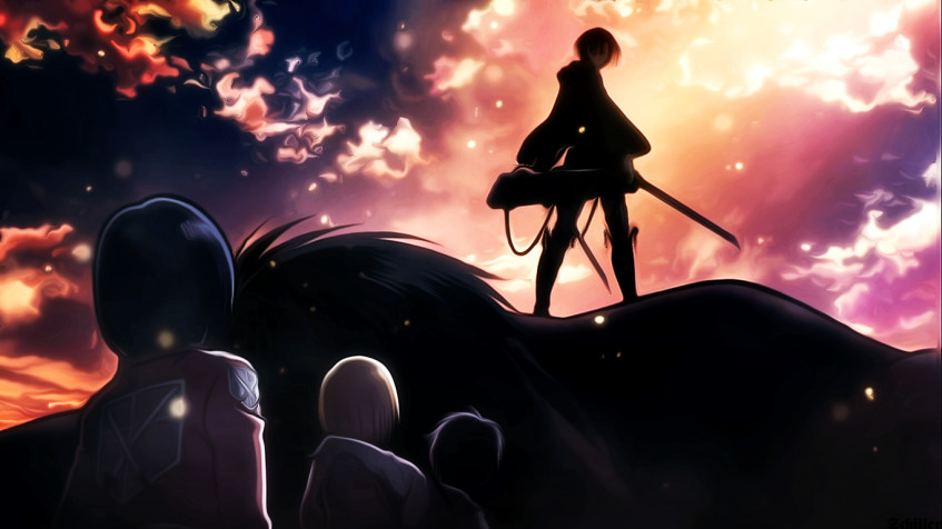 Attack On Titan Hd MacBook Wallpaper 1366x768px