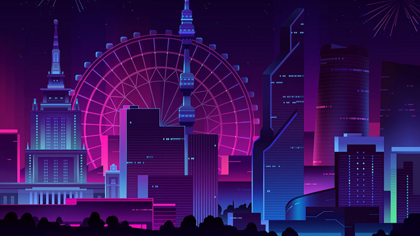 Neon City Wallpaper Image 2730x1536px