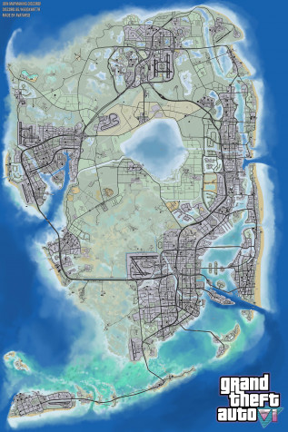 Gta 6 Map Phone Background Image 4724x7094px