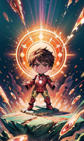 Iron Man Chibi Android Wallpaper Image 1072x1800px