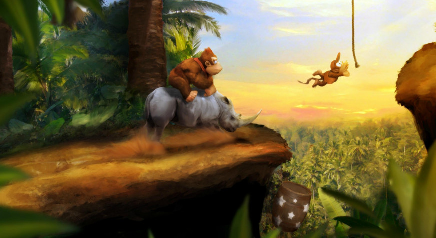 Donkey Kong Desktop HD Background 2560x1398px