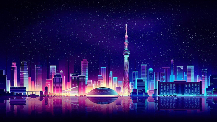 Neon City Full HD 1080p Wallpaper 1920x1080px