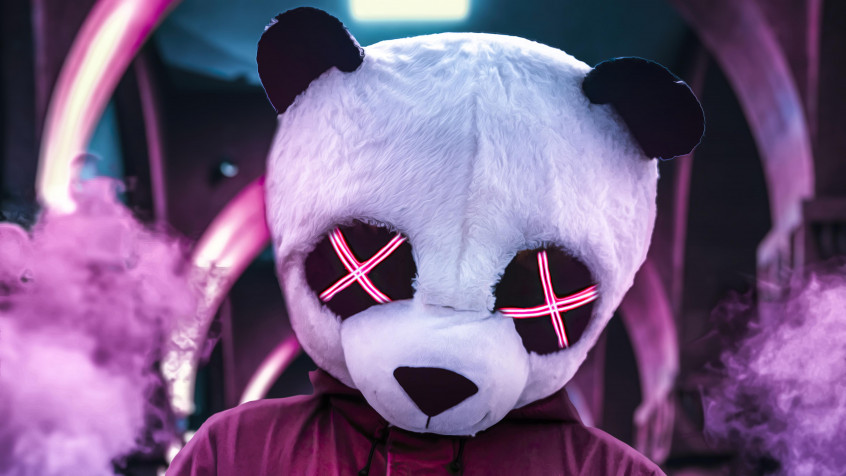 Panda Mask 4k UHD Wallpaper 3840x2160px