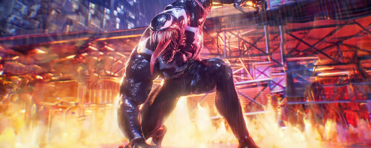 Marvels Spider Man 2 Venom Laptop Wallpaper 2560x1024px