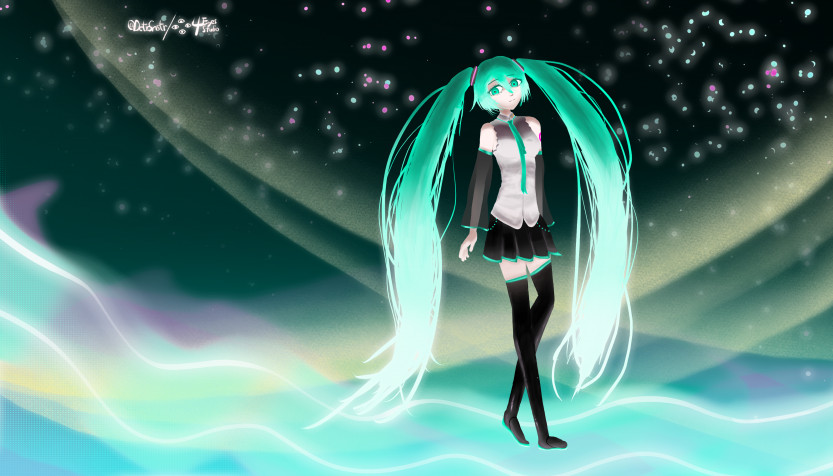 Hatsune Miku Laptop Background 3500x2000px