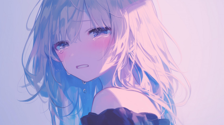 Crying Anime HD Background 1920x1076px