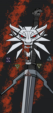 Cartoon The Witcher Wallpaper for iPhone 1080x2280px