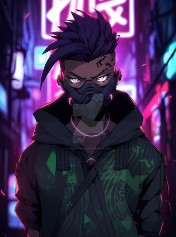 Cyberpunk Boy iPhone Background 1280x1722px