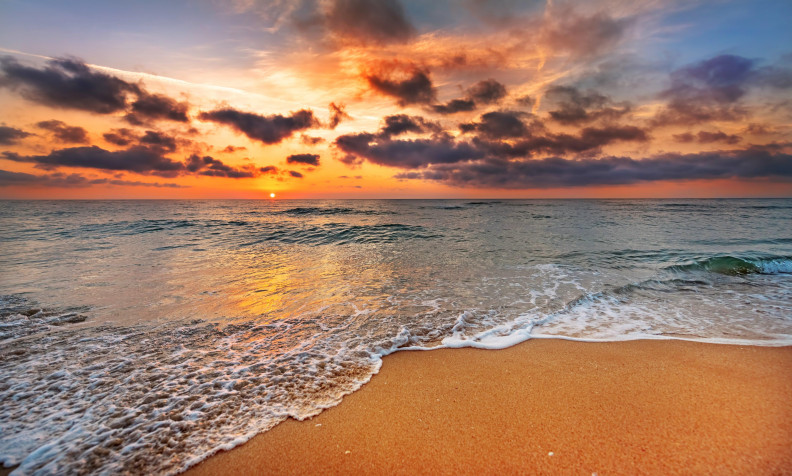 Ocean Sunset Desktop HD Background 6016x3616px