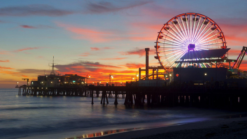 Santa Monica Pier Full HD 1080p Wallpaper 1920x1080px