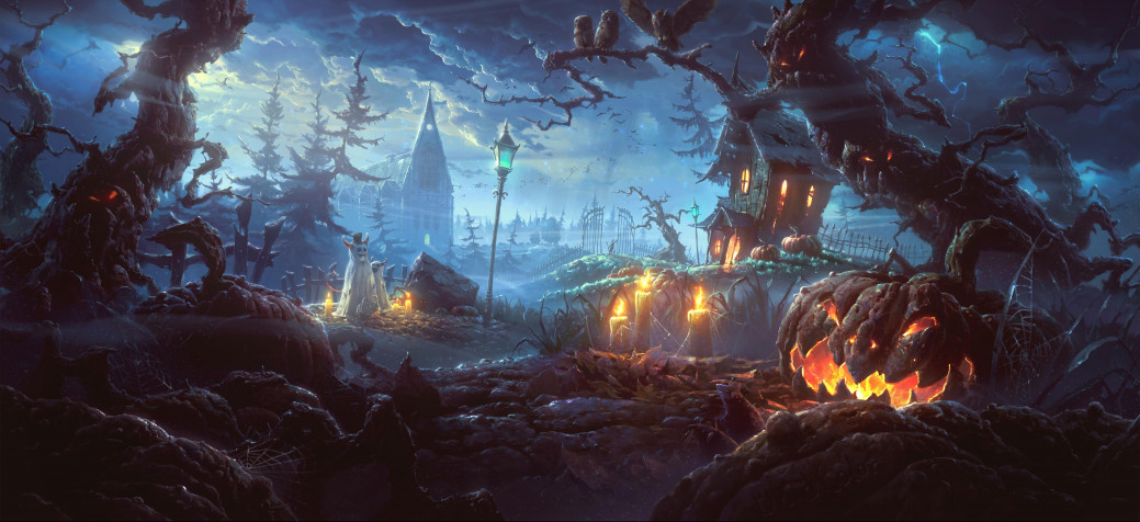 Halloween HD Wallpaper 5000x2290px