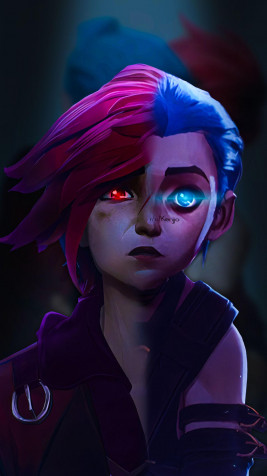 Arcane Jinx Phone HD Background 1280x2276px