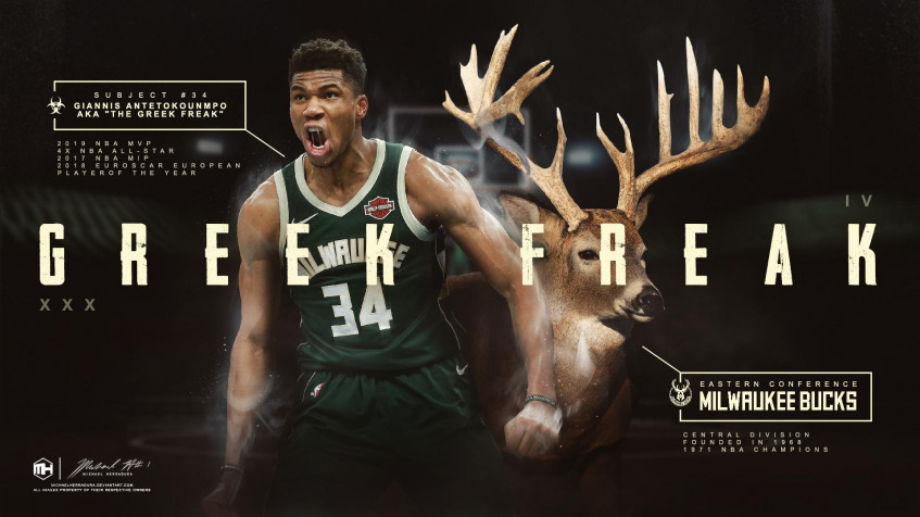 Giannis Antetokounmpo Full HD 1080p Wallpaper 1920x1080px