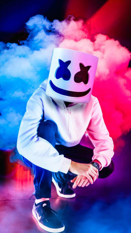 Cartoon Marshmello Wallpaper for Mobile 1080x1920px