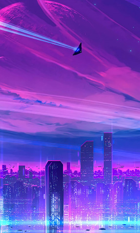 Neon City Mobile Wallpaper 1159x1920px