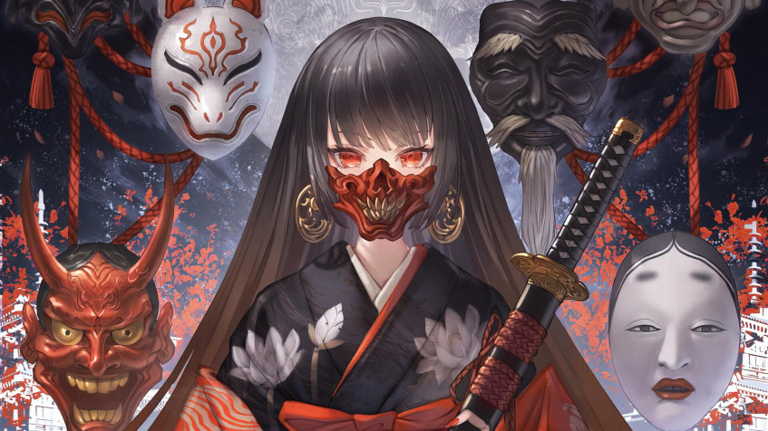 Anime Girl Katana Full HD 1080p Wallpaper 1920x1080px