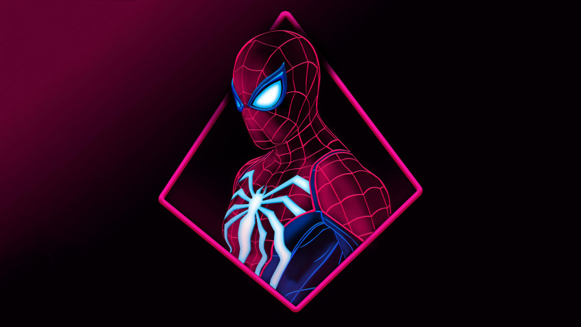 Neon Spider Man 4k UHD Wallpaper 3840x2160px