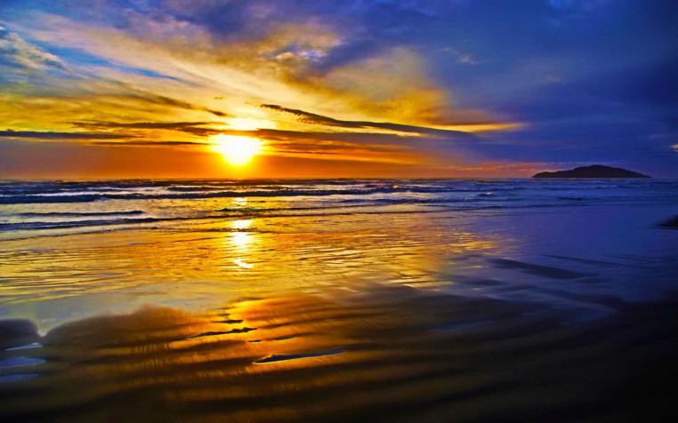 Ocean Sunset Widescreen HD Wallpaper 1920x1200px