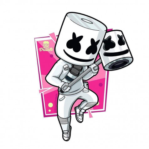 Cartoon Marshmello Phone Wallpaper 1080x1080px