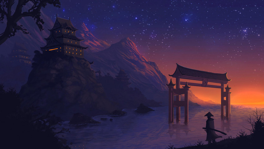 Anime Landscape 2k QHD Wallpaper 2560x1440px