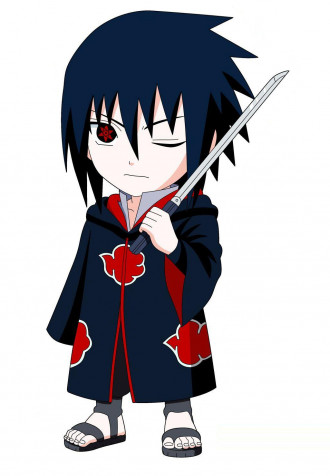 Sasuke Chibi Phone Wallpaper 1024x1475px