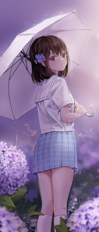 Brown Hair Anime Phone Background Image 1644x3840px