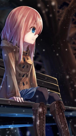 Cute Alone Anime Android Wallpaper Image 1080x1920px