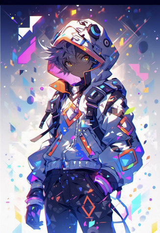 Cyberpunk Boy Mobile Background 899x1309px