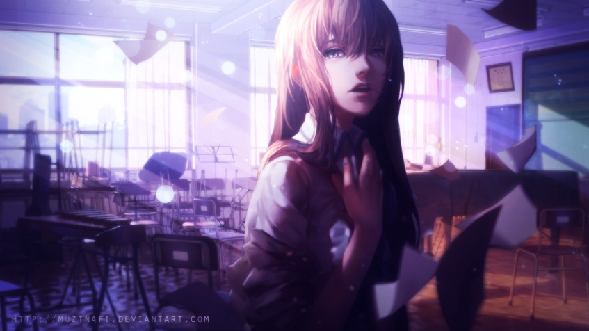 Kurisu Makise Full HD 1080p Wallpaper 1920x1080px