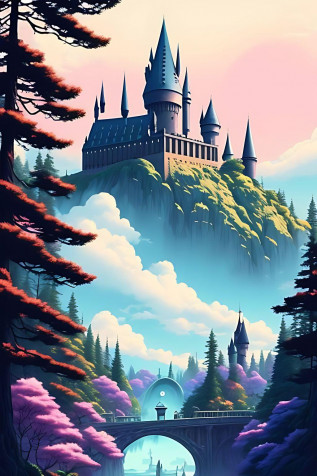 Cartoon Harry Potter Mobile Background 1024x1536px