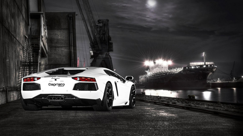 White Lamborghini Full HD 1080p Wallpaper 1920x1080px