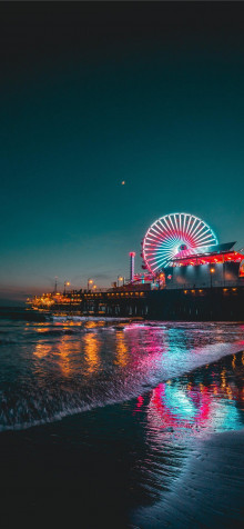 Santa Monica Pier iPhone 14 Plus Wallpaper 1284x2778px