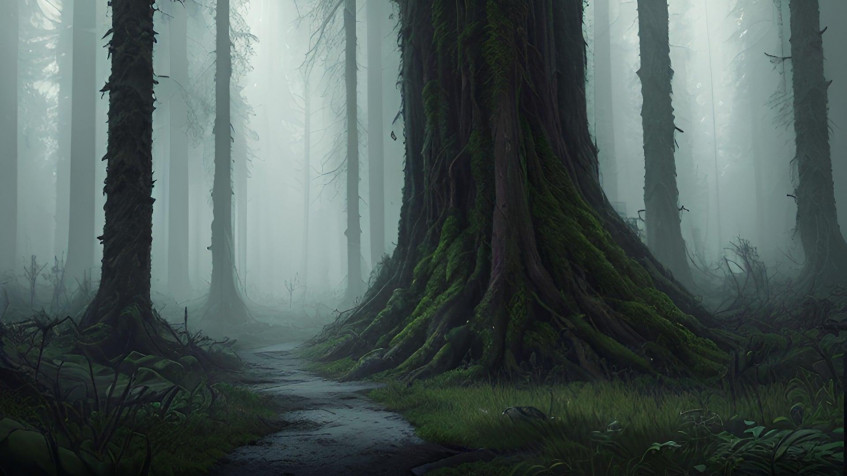 Dark Forest Full HD 1080p Wallpaper 1920x1080px