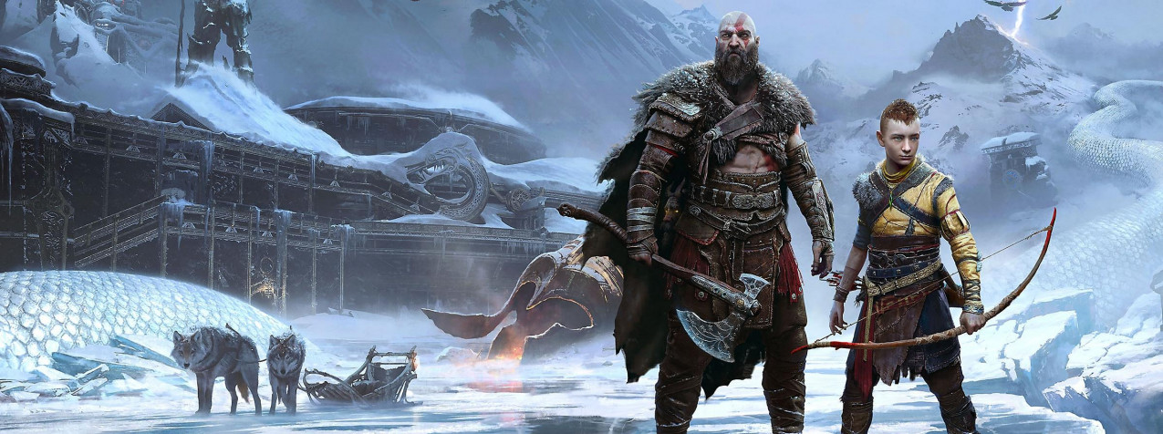 God Of War Ragnarok Wallpaper Image 2400x897px