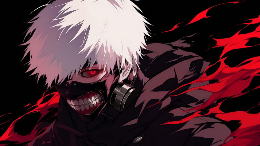 Ken Kaneki Desktop Background 1536x864px