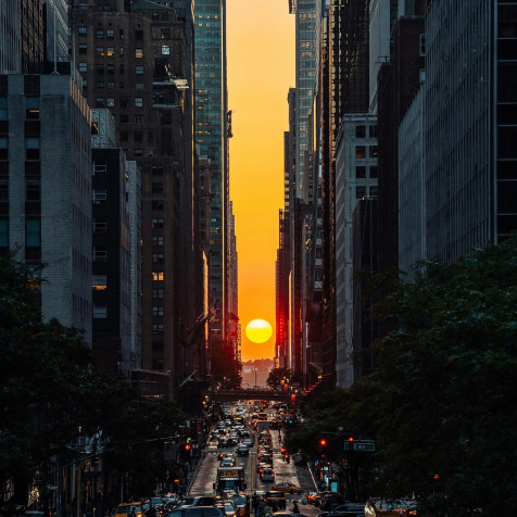 Manhattanhenge Phone HD Background 1440x1440px