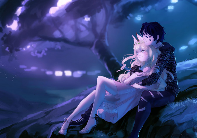 Anime Love MacBook Background 4562x3209px