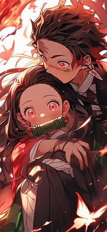 Tanjiro And Nezuko iPhone Background 1183x2560px