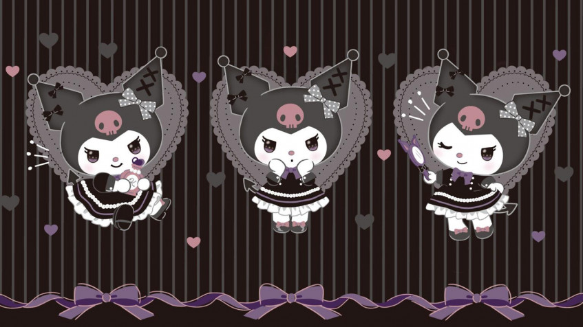 Kuromi Desktop HD Background 1536x864px